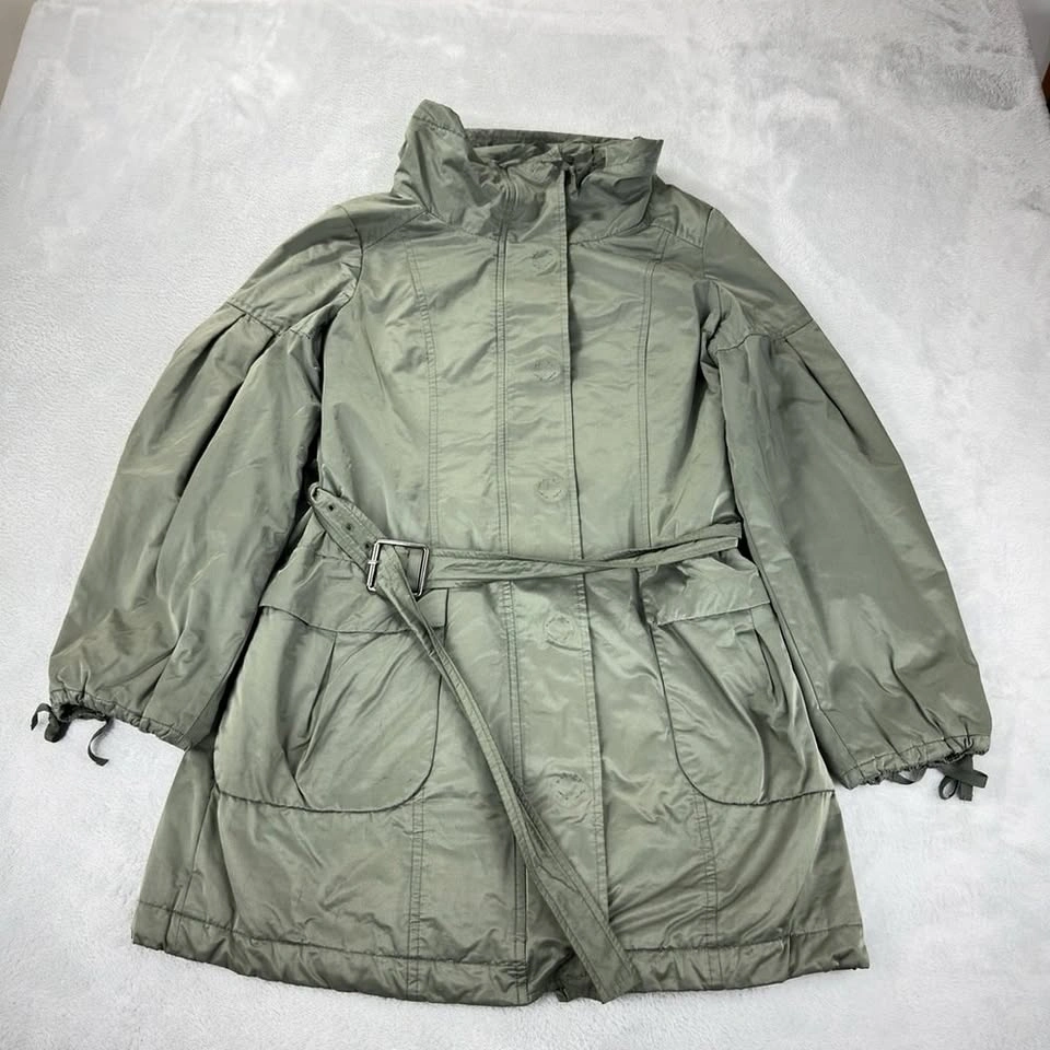 Weeknd Max Mara Women's Green Belted Puffer Jacket Sz 10
