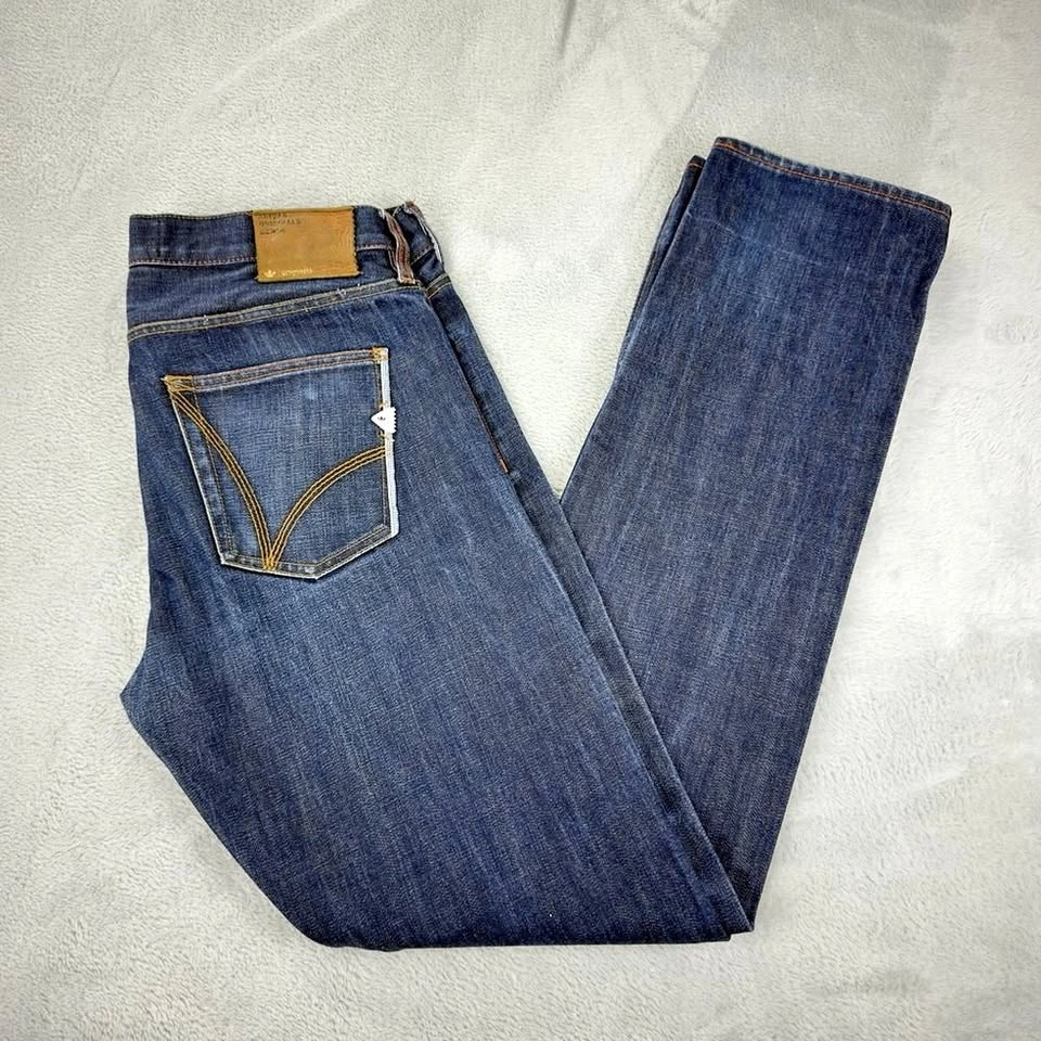Adidas Men's Sz 33 W X 33 L Blue Raw Selvedge Rekord Jeans