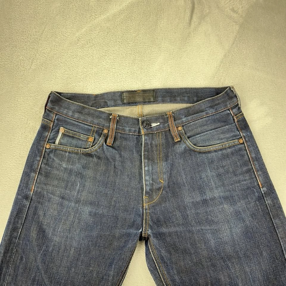 Adidas Men's Sz 33 W X 33 L Blue Raw Selvedge Rekord Jeans - photo 4