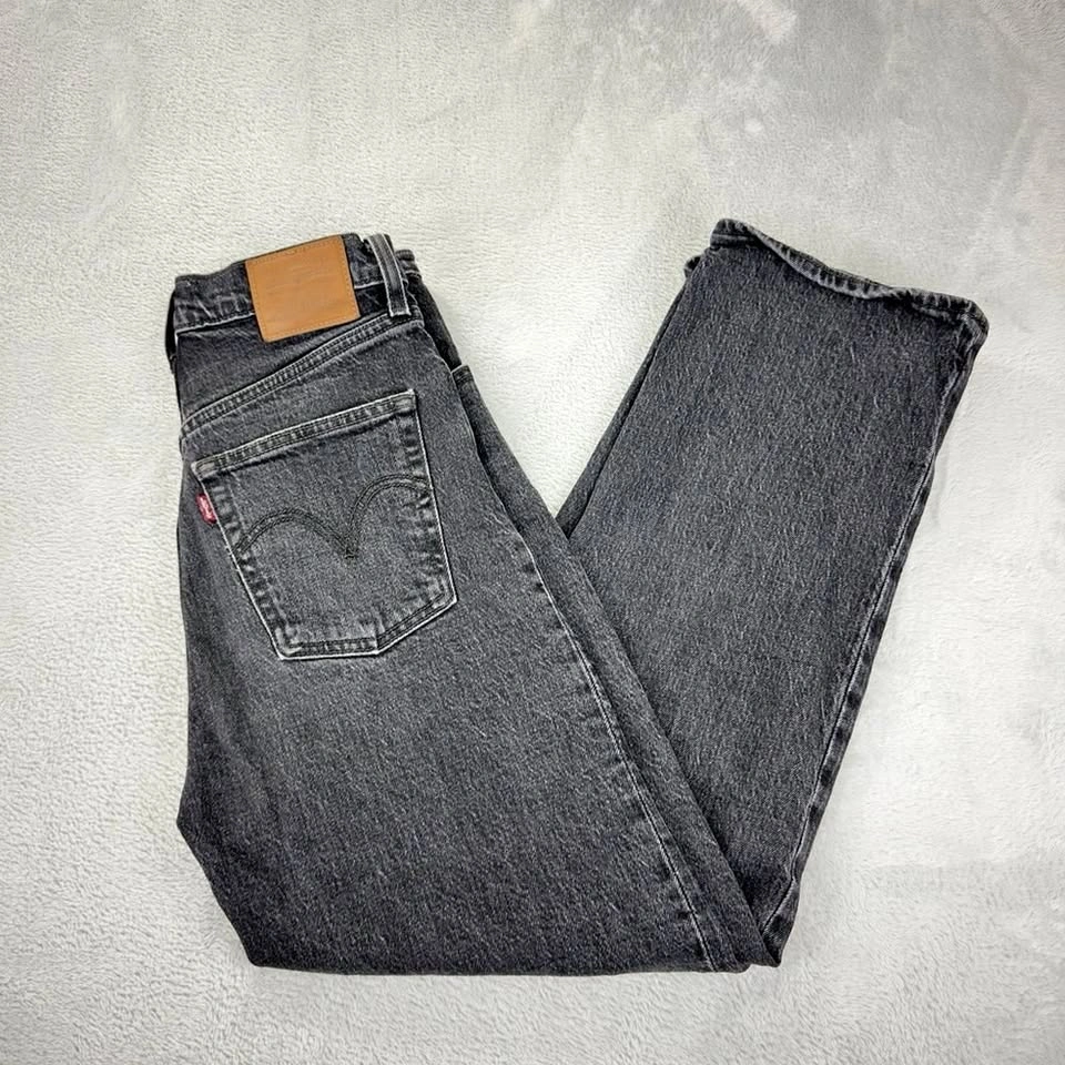 Levi's Premium Women's Ribcage Straight Button Fly Black Jeans