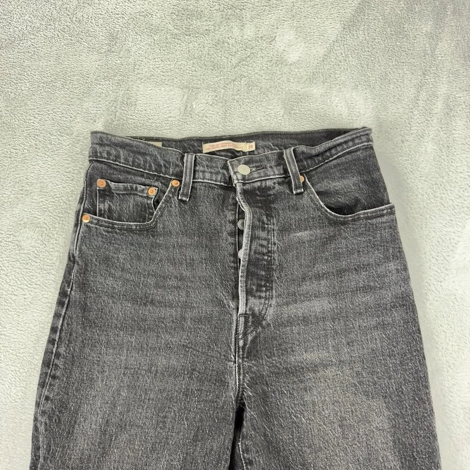 Levi's Premium Women's Ribcage Straight Button Fly Black Jeans - photo 4