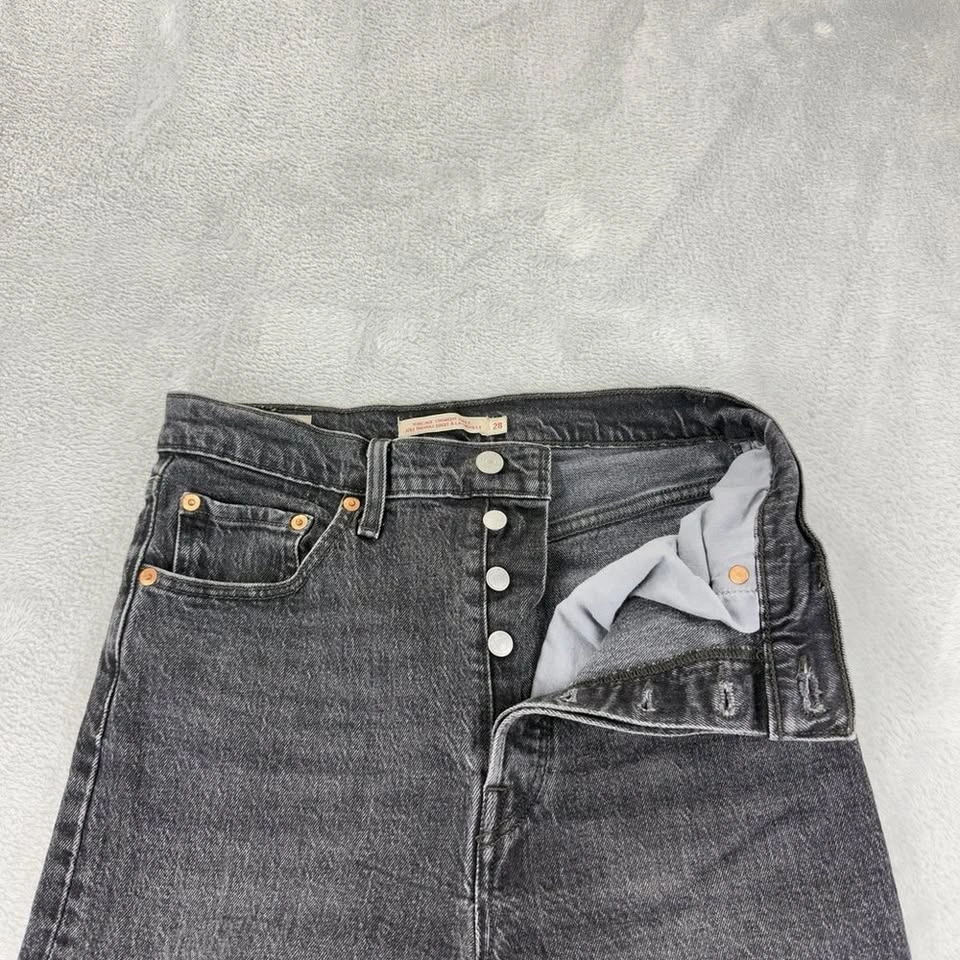 Levi's Premium Women's Ribcage Straight Button Fly Black Jeans - photo 5