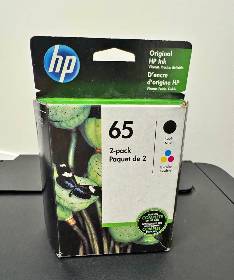 HP 65 Ink Cartridges 2-pack Color and Black