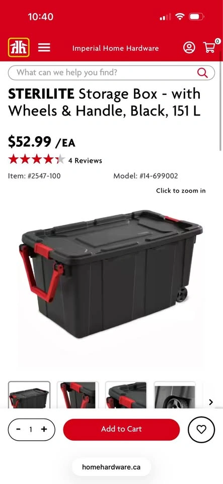 40 Gallon Heavy-Duty Wheeled Storage Tote