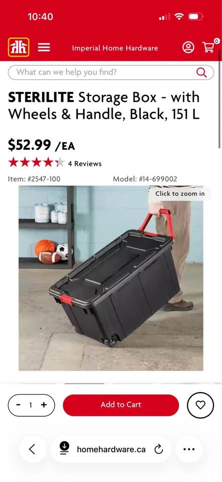 40 Gallon Heavy-Duty Wheeled Storage Tote - photo 2