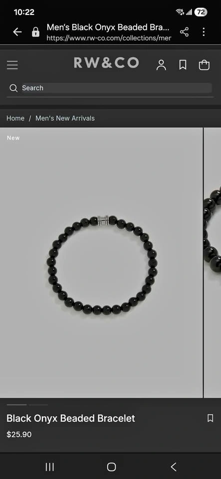 Men's RW&CO Black Onyx Beaded Bracelet