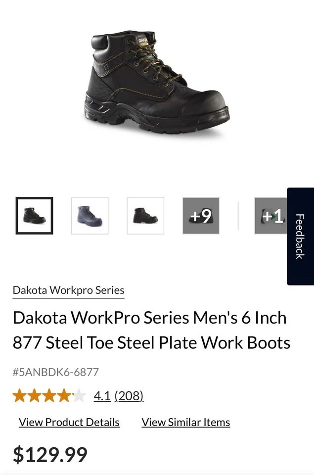 Dakota Safety Shoes - Size 9.5