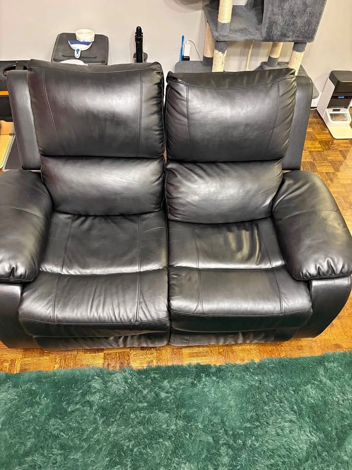 2-Seater Manual Recliner Sofa with Ottoman