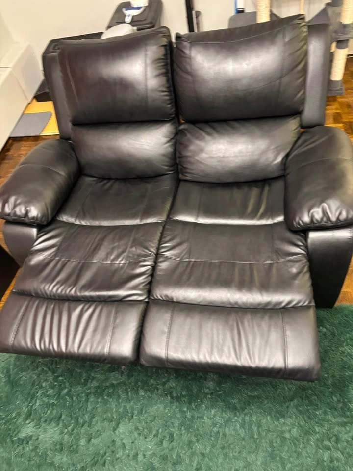 2-Seater Manual Recliner Sofa with Ottoman - photo 2