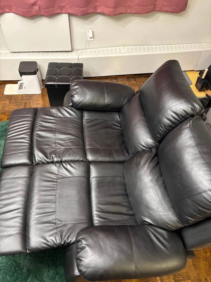 2-Seater Manual Recliner Sofa with Ottoman - photo 3