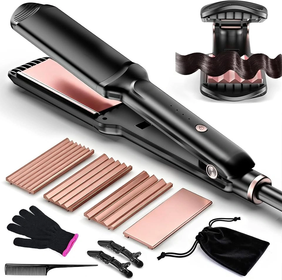 4-in-1 Hair Crimper and Waver Set – Tourmaline Ceramic