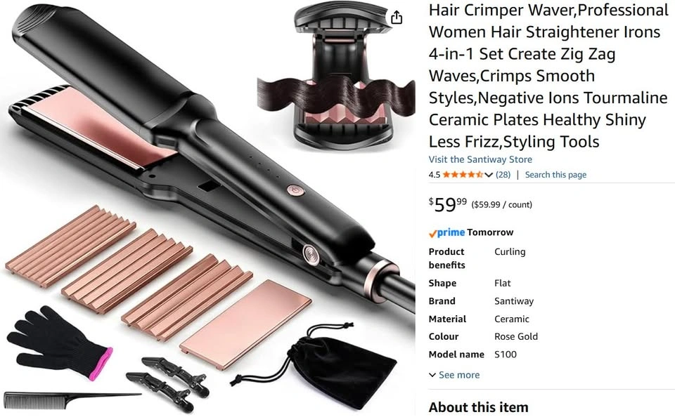 4-in-1 Hair Crimper and Waver Set – Tourmaline Ceramic - photo 2