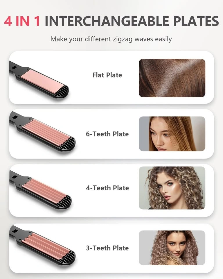 4-in-1 Hair Crimper and Waver Set – Tourmaline Ceramic - photo 4