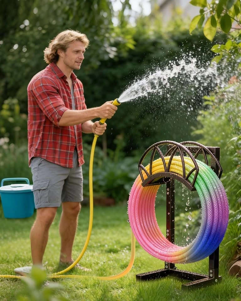 Freestanding Garden Hose Holder – Holds 160ft, Heavy Duty Metal, - photo 3
