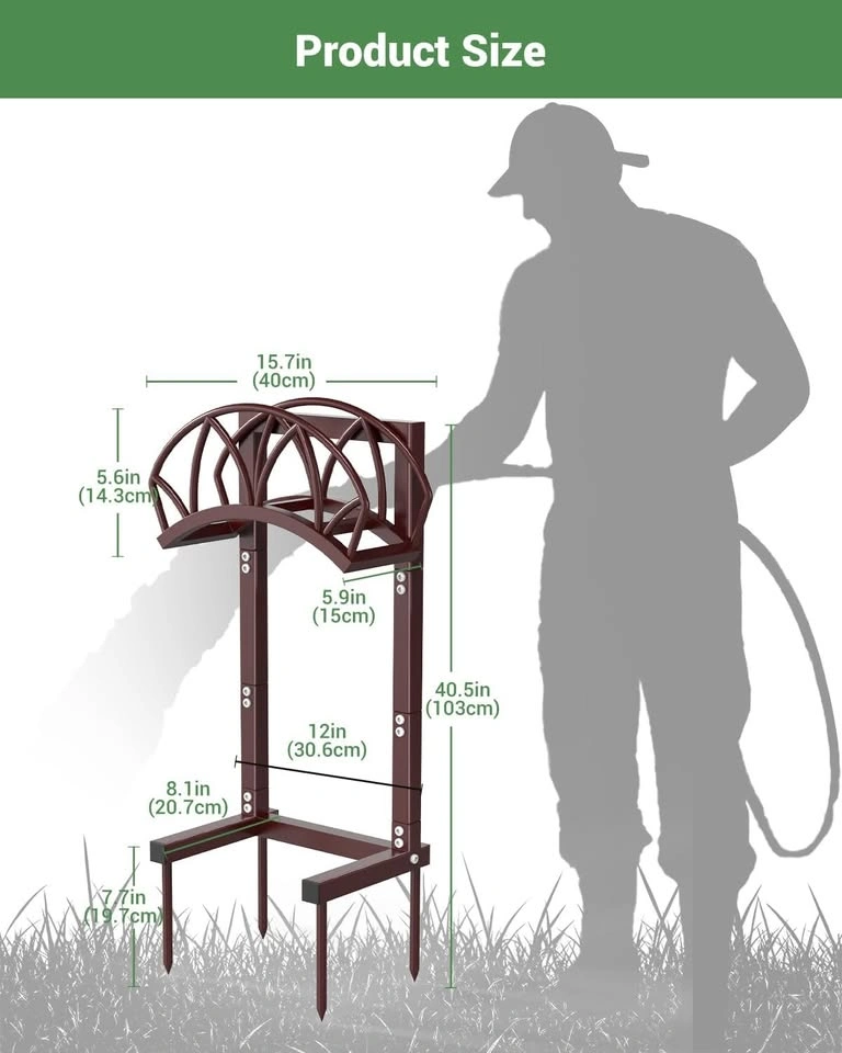 Freestanding Garden Hose Holder – Holds 160ft, Heavy Duty Metal, - photo 4
