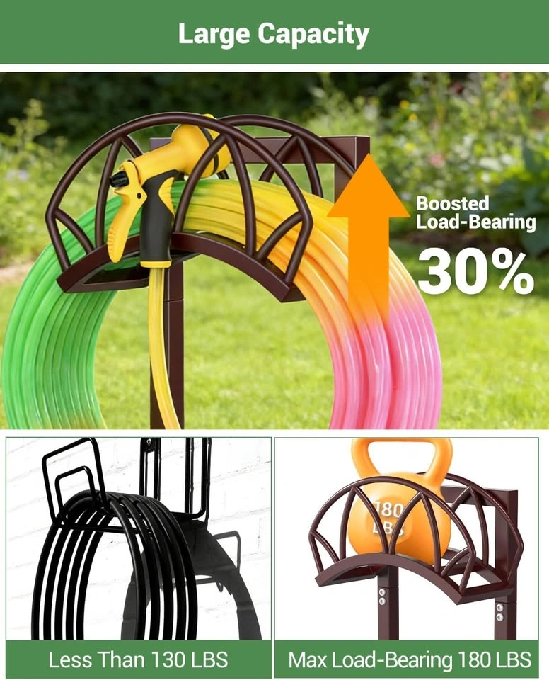 Freestanding Garden Hose Holder – Holds 160ft, Heavy Duty Metal, - photo 5