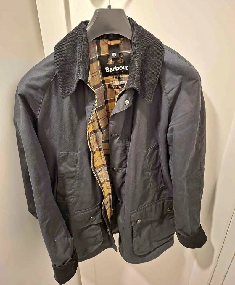 Barbour Ashby Waxed Jacket Dark Navy Size S
