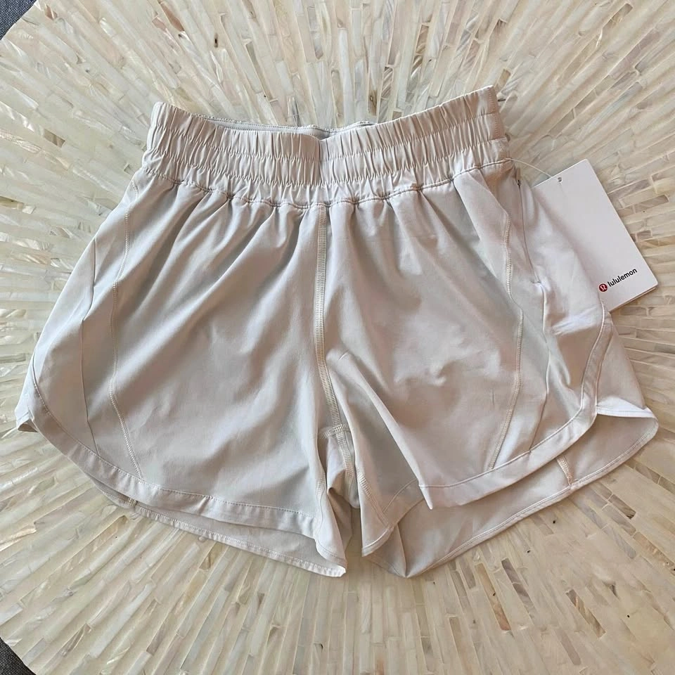NWT Lululemon Track That High-Rise Short Lined 5” - Light Ivory,