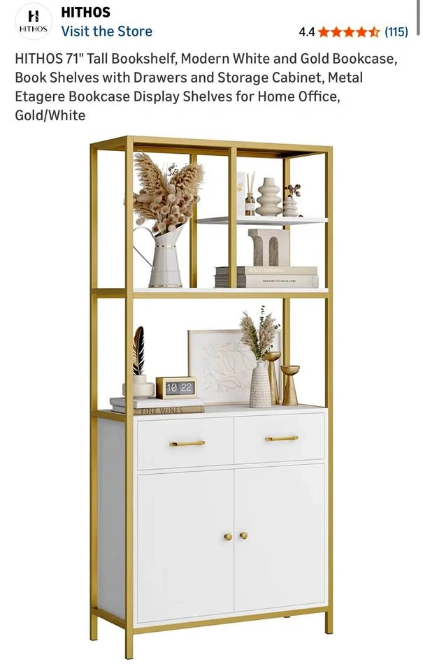 Gold and white wardrobe