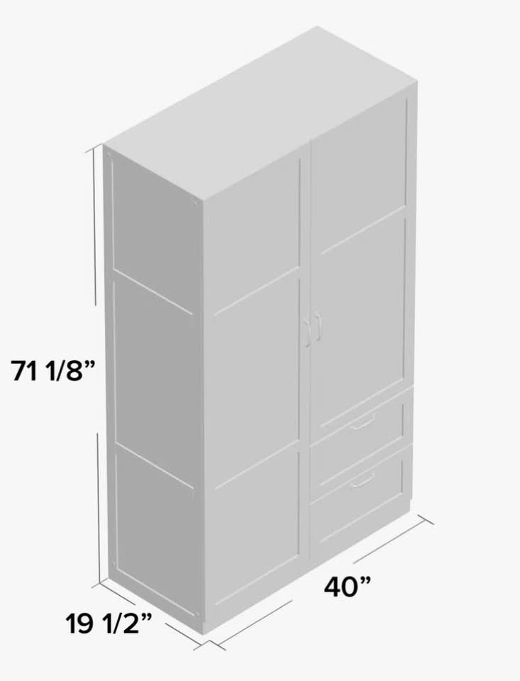 White wardrobe w/drawers and clothes rack - photo 4