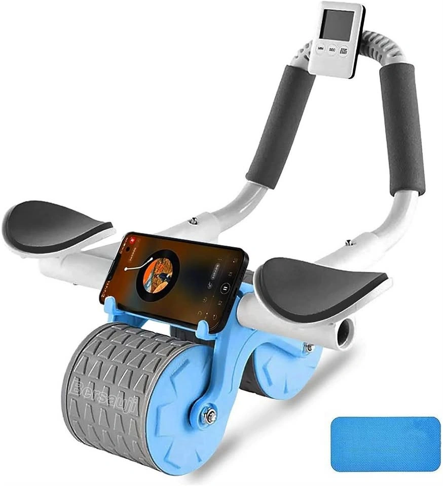 Ab Roller Wheel with Knee Mat & Timer