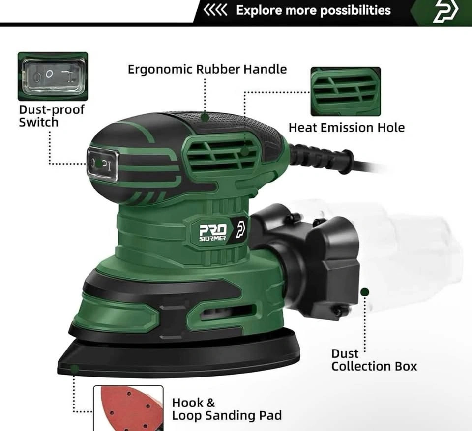 Brand New Detail Sander - 1.6A Electric Palm Sander