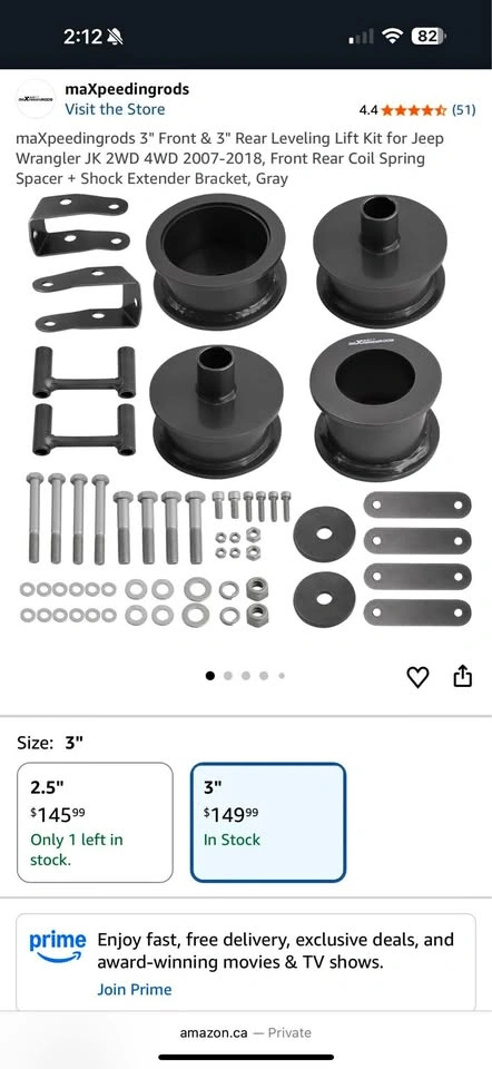 Lift Kit for Jeep Wrangler