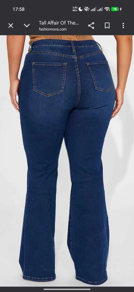 3XL/ 22 Plus 37' Inseam Tall Flare Stretch Jeans - Dark Wash - photo 2