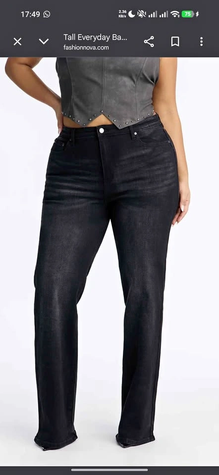 3XL/ 22 Plus 37' Inseam Tall Straight Leg Denim Jeans