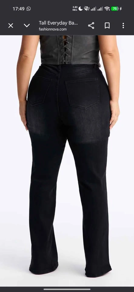 3XL/ 22 Plus 37' Inseam Tall Straight Leg Denim Jeans - photo 2