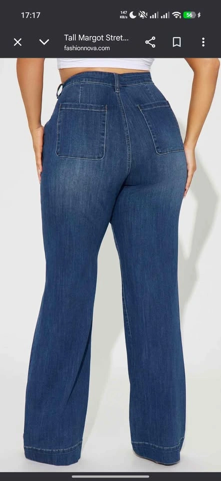 3XL/ 22 Plus 36' Inseam Tall Stretch Trouser Jeans - Dark Wash - photo 2
