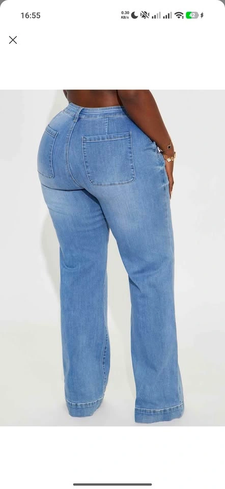 3XL/ 22 Plus 36' Inseam Tall Stretch Trouser Jeans - Medium Wash - photo 2