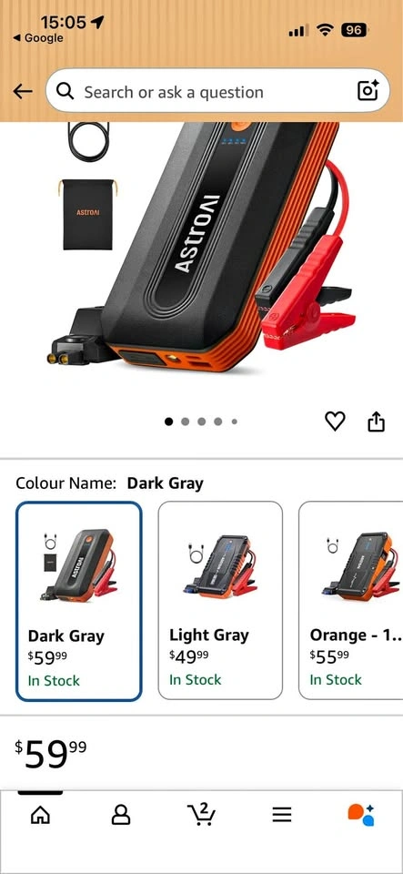 ASTROAI Jump Starter Dark Gray