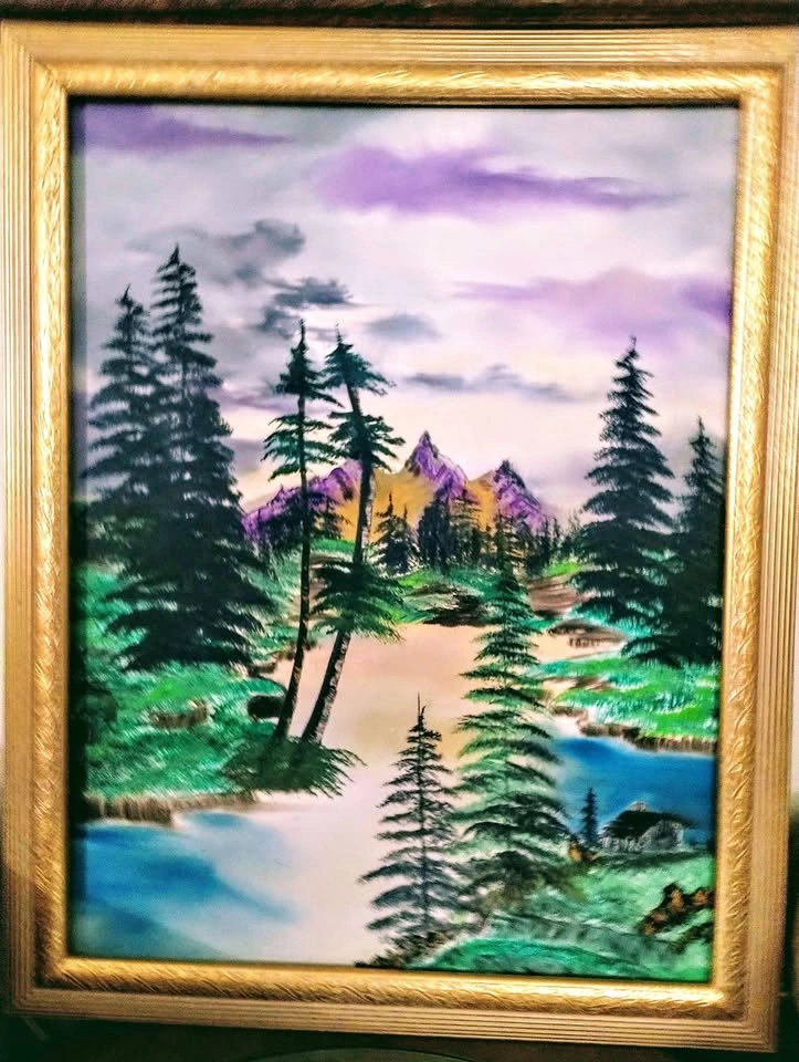 Mid-century Original Oil Painting 27"x 21" - $40