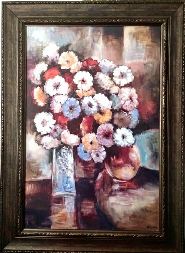 Large Vintage Wall Art - Framed 44"x 27"