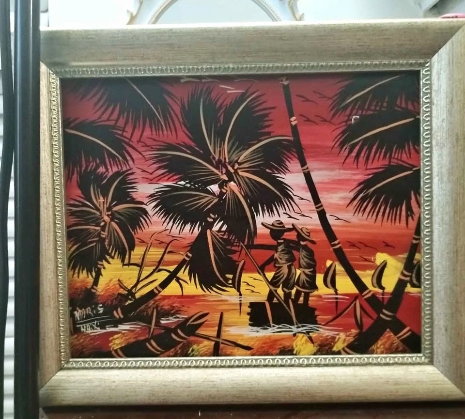 Lovely Signed Original African Oil Painting $20