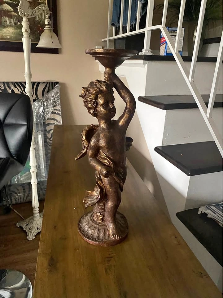 Angel Candleholder Statue 19”h x 7 “w base