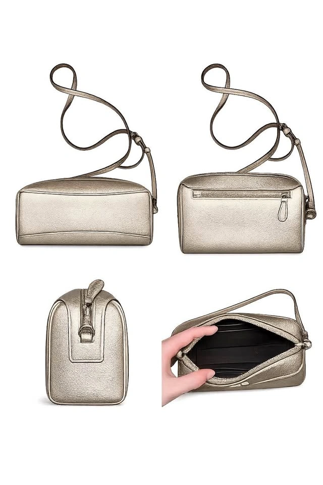 Coach F80099 Metallic Crossgrain Leather Crossbody Bag