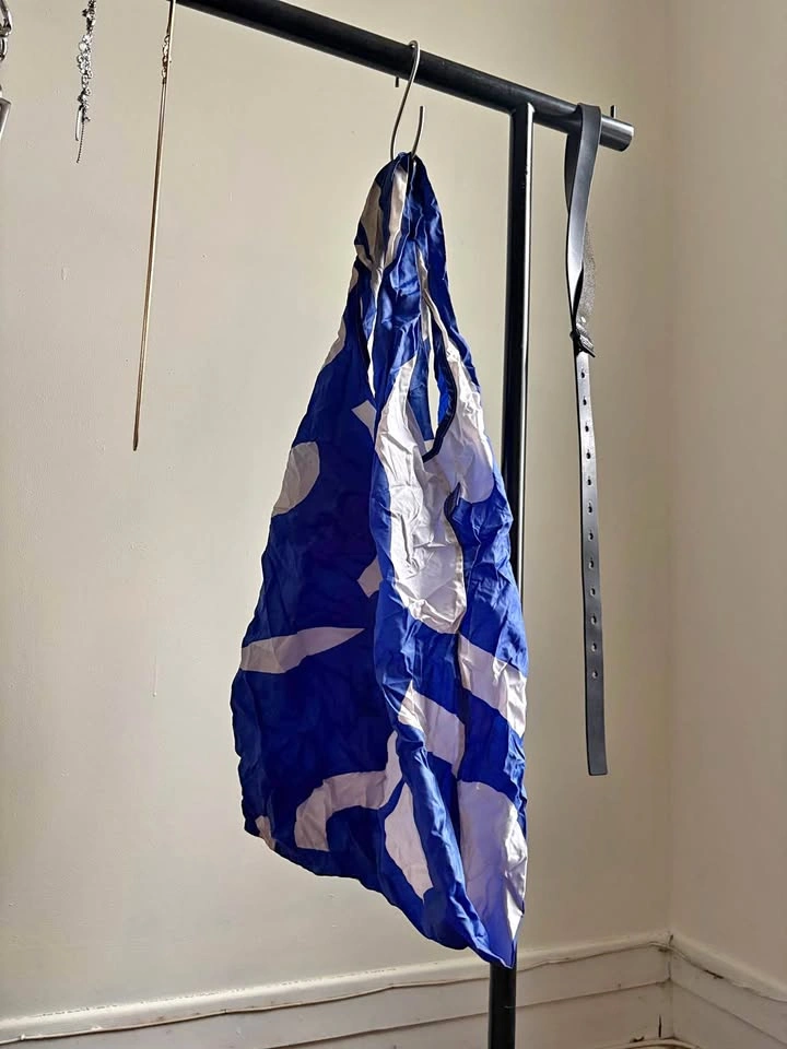 BAGGU Blue Pattern Large Grocery Bag