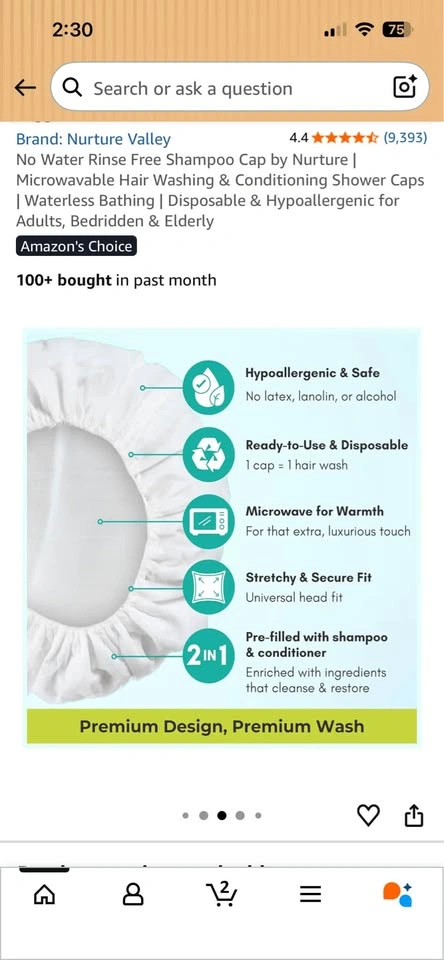 Nurture Shampoo Cap (Rinse Free) x5 - photo 3