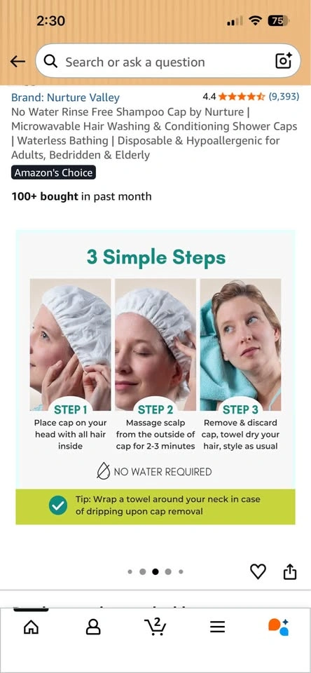 Nurture Shampoo Cap (Rinse Free) x5 - photo 5