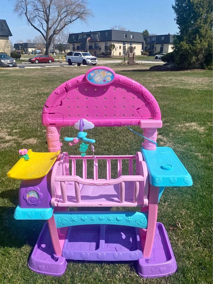 Girls Baby Doll Cradle Station 28”w x 13”d x 35”h