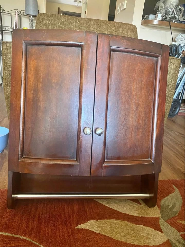 Wood Medicine Cabinet with Towel Bar 22”w x 25h x 8”d