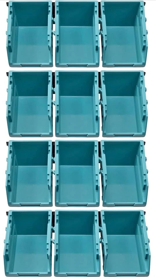 Navaris Storage Bins - Interlocking Plastic Van Boxes - Wall Mou
