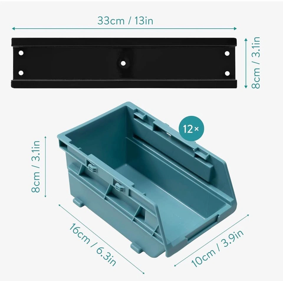 Navaris Storage Bins - Interlocking Plastic Van Boxes - Wall Mou - photo 2