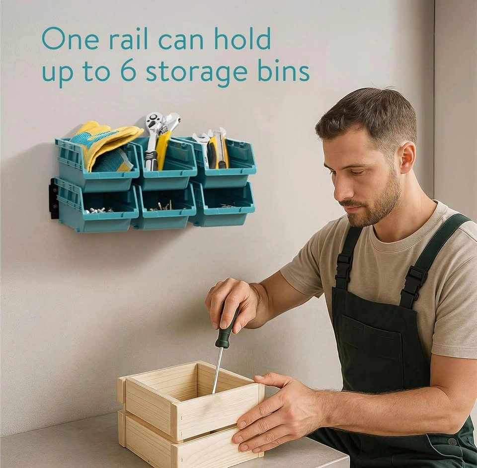 Navaris Storage Bins - Interlocking Plastic Van Boxes - Wall Mou - photo 3