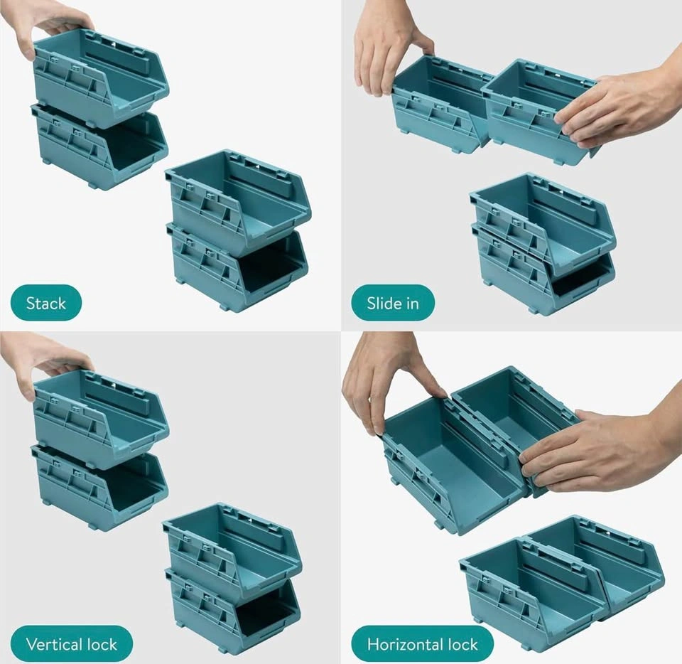 Navaris Storage Bins - Interlocking Plastic Van Boxes - Wall Mou - photo 4