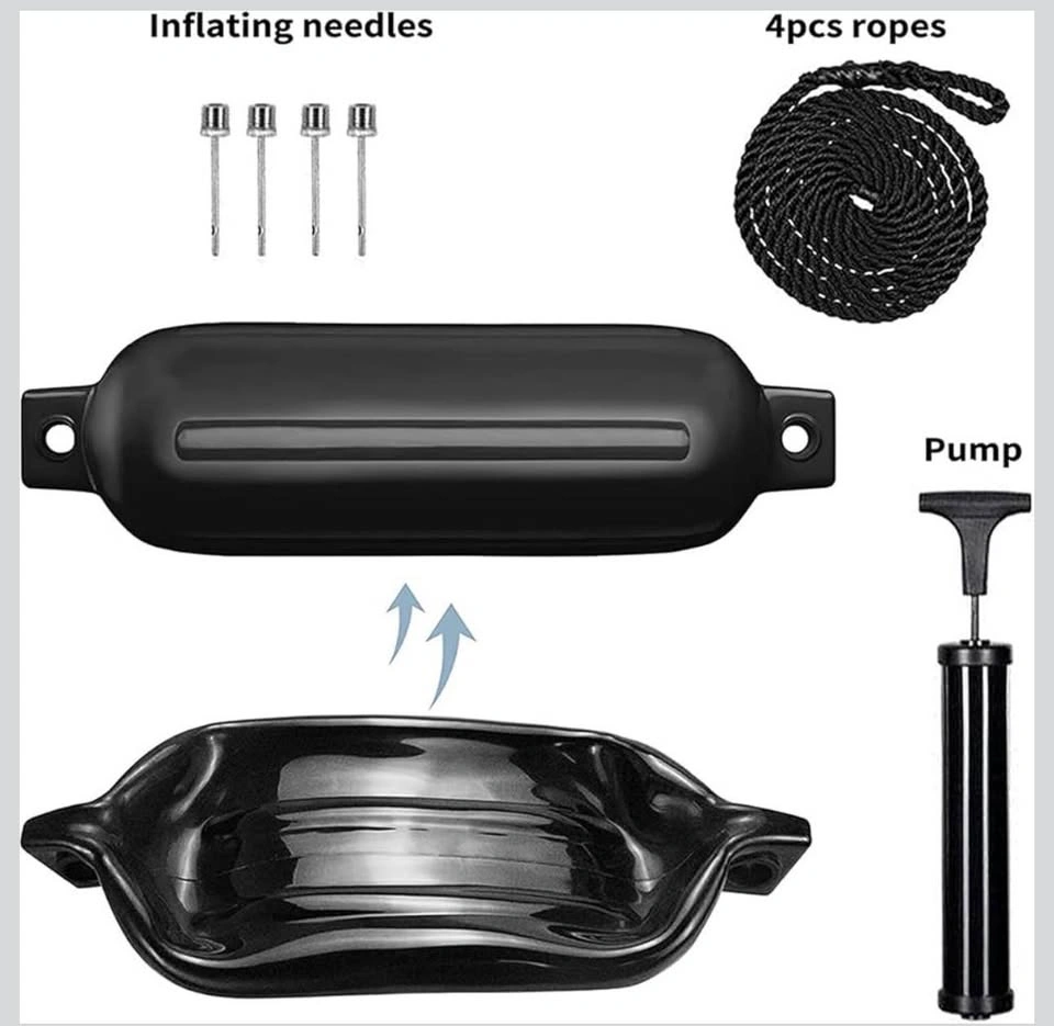 Boat Fenders 4 Pack 4.5x16 Inch Inflatable Ribbed Marine Boat - photo 2