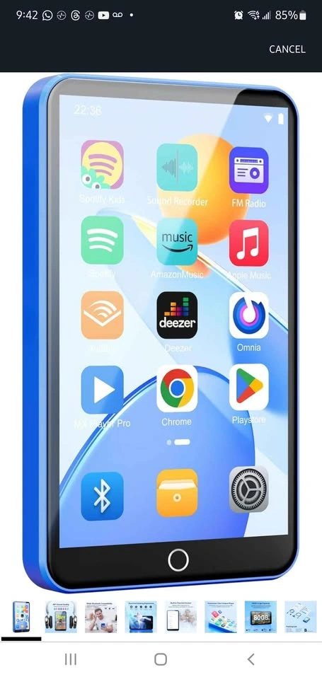 80GB MP3 Player with Bluetooth WiFi, 4" MP3 Player w/ Spotify - photo 2