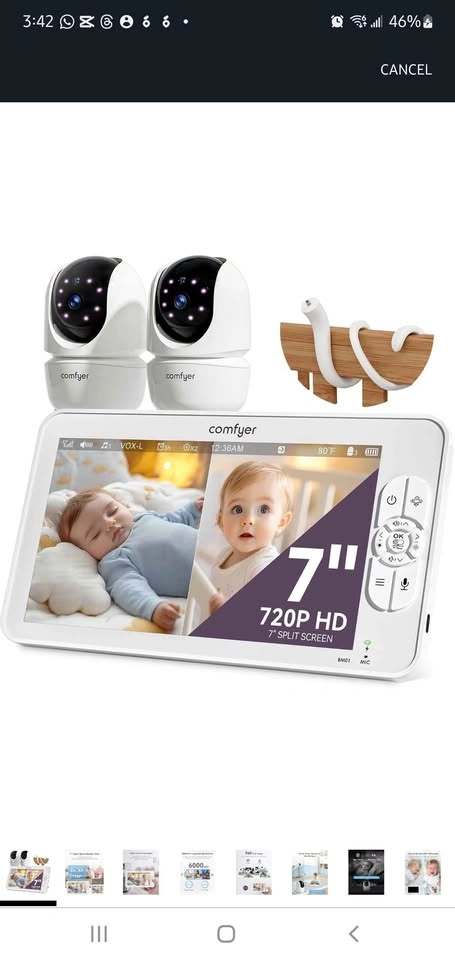 7" HD Split-Screen Baby Monitor with 2 Cameras - photo 4